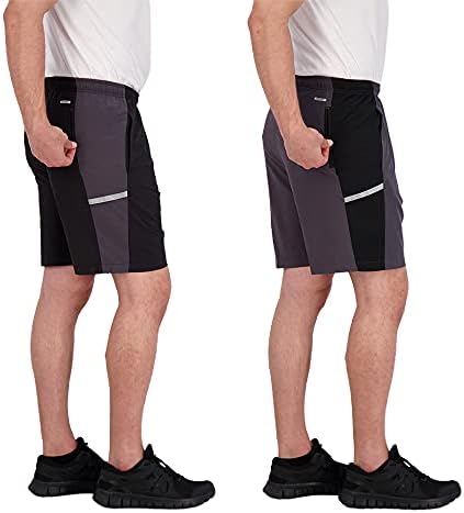 Атлетски шорцеви на Unipro Mens со џебови 2 пакувања Брзо суво 7 “, кратко за вежбање за мажи и спорт