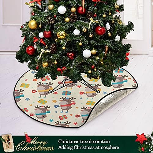 Божиќ симпатична ирваси елка Мат водоотпорна дрва стојат послужавник со мат тепих под додаток за новогодишна елка за орнаменти за забава