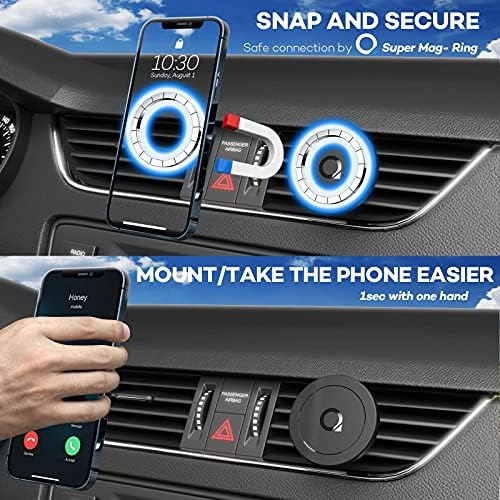 Quarble Air Vent Car Mount Holder компатибилен со iPhone 14 13 12/Pro/Pro Max/Mini и Magsafe Case 360 ​​° Прилагодливо Не е потребно