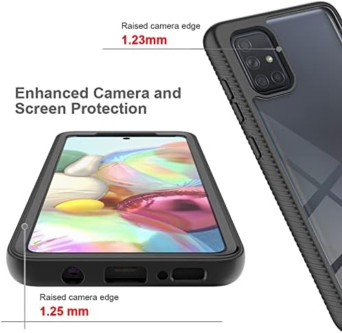 Покријте го телефонскиот случај на целосна заштита, компатибилен со Samsung Galaxy A71 тврд компјутер+мек силиконски TPU 3IN1 шок-заштитен