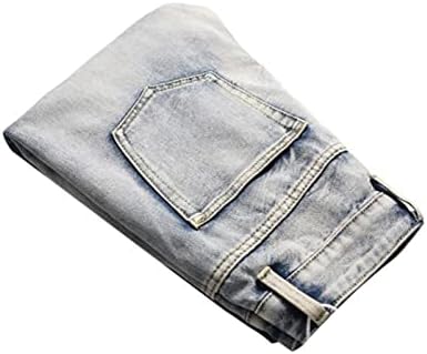 Maiyifu-GJ искина тенок фармерки за мажи уништени потресени панталони со молив од тексас, обични измиени велосипедисти со панталони со дупки