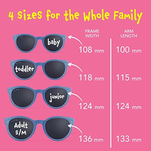 Рошамбо очила за очила за сонце - поларизирани нијанси на бебе и мали деца со лента за глава и комплет за уши