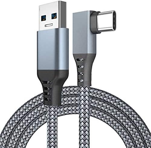 5M/16FT USB3.0 до USB Type C 90 степени кабел со 5Gbps брз трансфер на податоци USB C кабел за полнење за Oculus Quest 1/2, VR глава