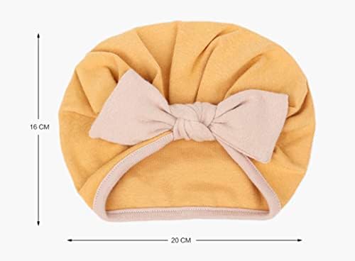 Qiansail Бебе девојки Турбан капа од памук bowknot, новороденче, обвивка за новороденчиња, деца бени капа
