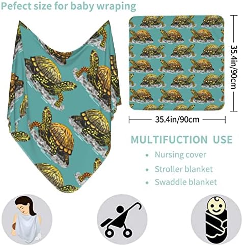 Waymay Box Turtle Teal Teal Baby Baby, кое прима ќебе за новороденче, шетач на расадник за покритие на обвивка