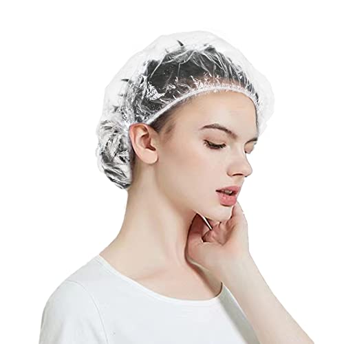 Zfyoung пакет од 200 капачиња за еднократна употреба за туширање ， чиста пластична капа за туширање, неопходно за патување, влага