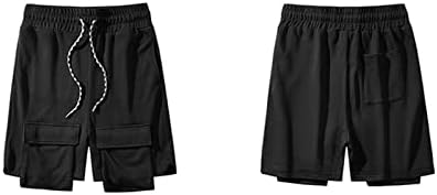 Маифу-ГJ мажи Еластична половината на половината шорцеви со лесен џебови со повеќе џебови на отворено шорцеви Атлетски случајни табли