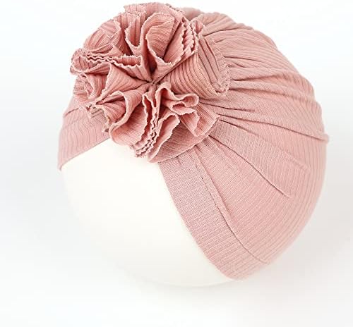 Qiansail Бебе новороденче памучна капа цветна глава за завиткување на новороденчиња Деца девојче девојче бени капа