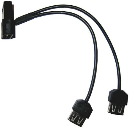 Okgear Coolerguys 4 пински женски и машки молекс поминува преку двојно женски USB A 5V Power Connecter, црна, 6 инчи, за вентилатори