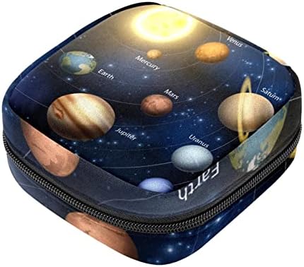Период торба, санитарна торба за складирање на салфетка, држач за подлога за период, торбичка за шминка, универзум галакси планета сина шема