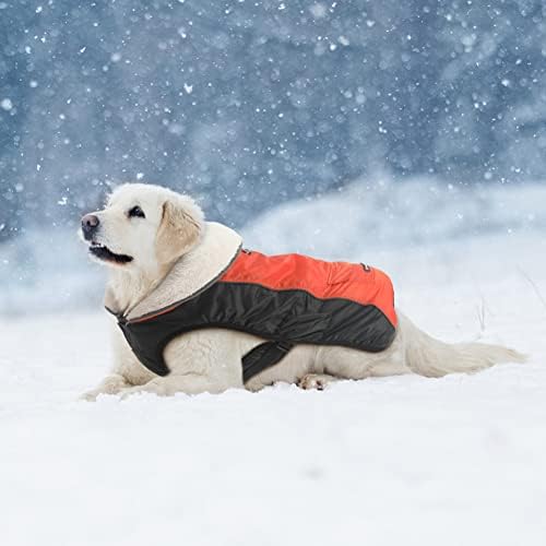 Емст кучиња палта, топла зимска кучиња снежна јакна за големи кучиња со брзо ослободување, рефлексивни кучиња руно јакни зима за ладно време, 6