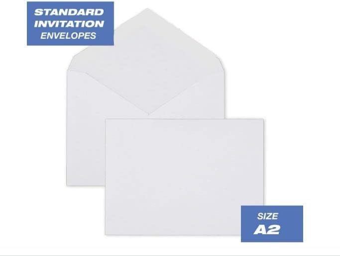 А2 Бели Пликови За Покани Одговара на 4,25 х 5,5 Инчи Покана Фото Свадба Најава Бизнис Безбедносни Картички Пакет од 60