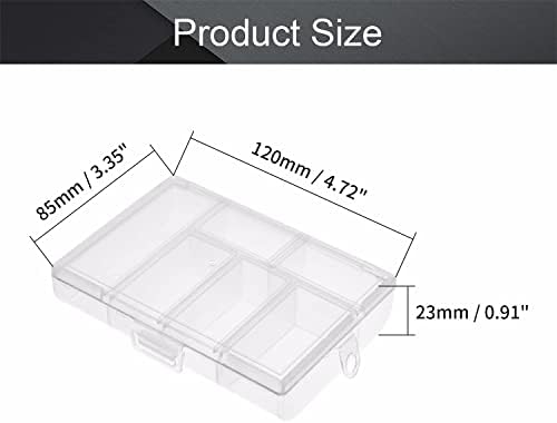 Кутија за организатор на пластични жици на Jutagoss со делители, 4,72x3.35x0.91 инчи, 6 mpartment занаетчиски контејнери за занаетчиство,