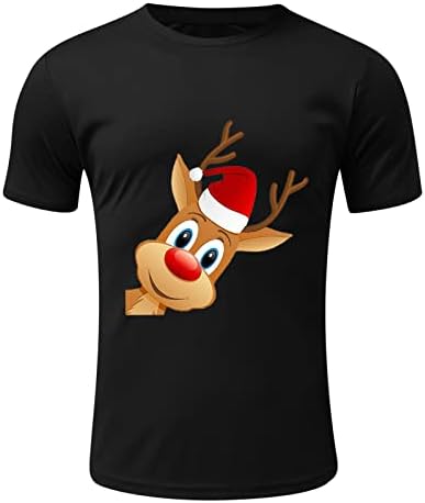 Xiloccer 2023 Менс моден рекреација спортско божиќен памук печатење кратки ракави маички за трчање кошули со мекобол тато кошула