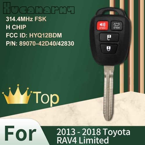 Клуч за заменски клуч за влез на Xucanarmy Key FOB за Toyota Corolla 2014-2019/Camry 2014-2017/Tacoma -2018, HYQ12BDM