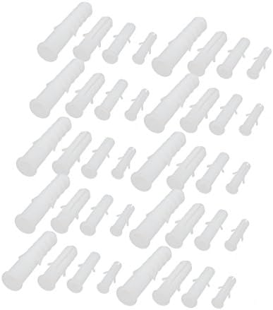 Аексит 40 парчиња 4 Големини На Прицврстувачи Пластично Заостанување Проширување На Цевки Ѕидни Завртки Проширување На Ноктите Завртки