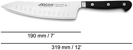 АРКОС Сантоку нож 7 инчи Нитрум не'рѓосувачки челик и сечило од 190 мм. Ергономска полиоксиметилен пом рачка.Класичен дизајн и заоблена завршница на голема убавина и