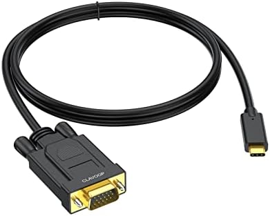 CLAVOOP USB C ДО VGA Кабел 3 Нозе, USB Тип-C ДО VGA Кабел [Thunderbolt 3] Компатибилен За Macbook Pro, Samsung Galaxy, Dell XPS