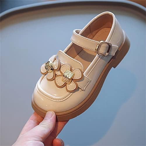 Девојки кожен цвет дизајн мека тркалезна пети принцеза фустан рамни чевли танцувачки чевли за девојки