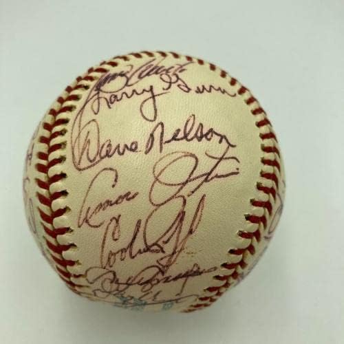 1976 Тимот на Канзас Сити Ројалс го потпиша Бејзболот на Американската лига Georgeорџ Брет ПСА - Автограмирани бејзбол