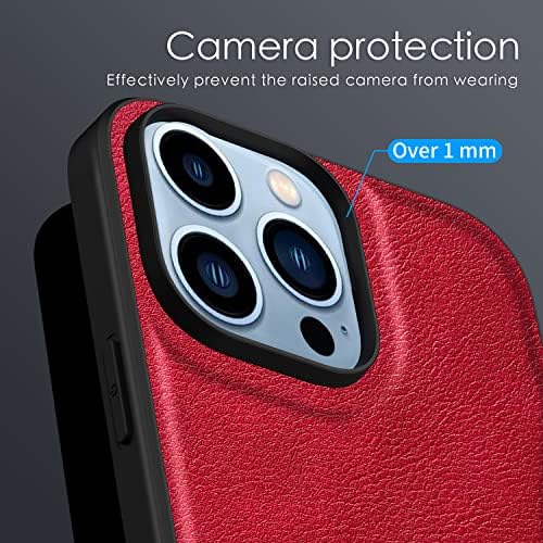 ККИМИ случај компатибилен со iPhone 14 Pro Max, премиум кожа тенок стилски мек зафат деловна шок -изолирана заштита на луксузни капаци на телефони