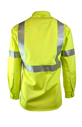 LAPCO FR IHV7C3 SM LON памучна униформа кошула, капацитет, волумен, памук, мал долг, Hi/Vis жолт (