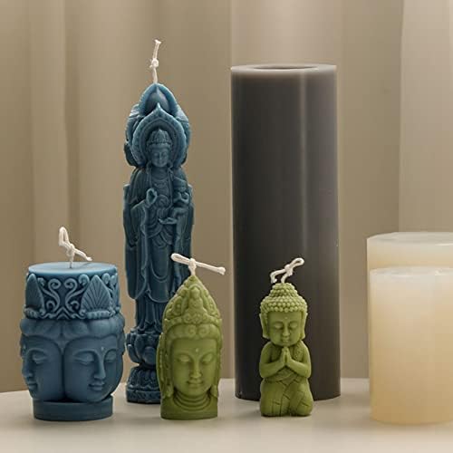 3Д Буда статуа силиконски калап за правење свеќи со рачно изработени сапуни калапи полимер глинест производител мувла DIY занаетчиски