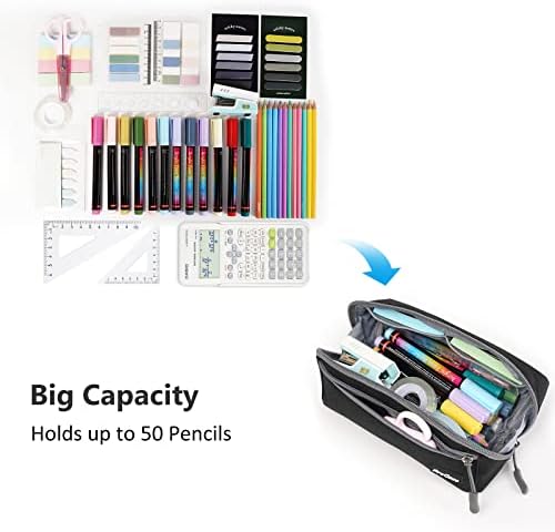 Procase Zipper Pencil Case Tagn Tagn торбичка со молив со голем капацитет, назад на училишни подароци за возрасни ученици од училиштата