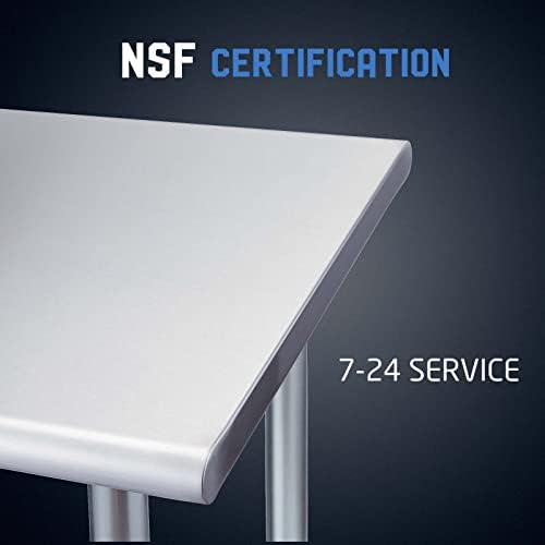 PREEESHAW не'рѓосувачки челик подготовка на табелата NSF Комерцијална работна маса со подлога за кујнски ресторан 24 × 30 инчи