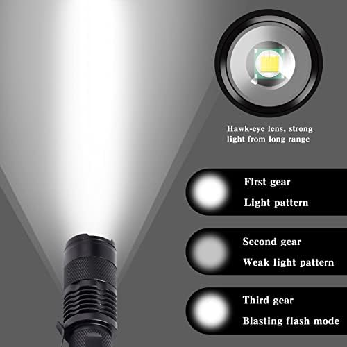 LED Flashlight Flashlight Flashlight Flashlight: Flashlight со висока лумен со телескопска функција, 3 режими, напојувани со 1 АА батерии,