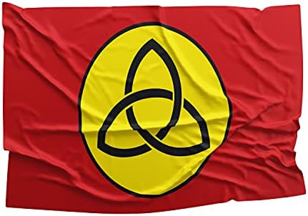 Амајлија триглав келтски симбол Славенски знак 3x5 стапки знаме знаме за знаме живописна боја двојно зашиени месинг месинг месинг