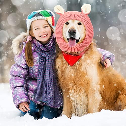 3 парчиња тивки уши за кучиња, кучиња уво мафици за заштита на бучава плетени кучиња, топло кучиња уво покритие зимско капаче кучиња
