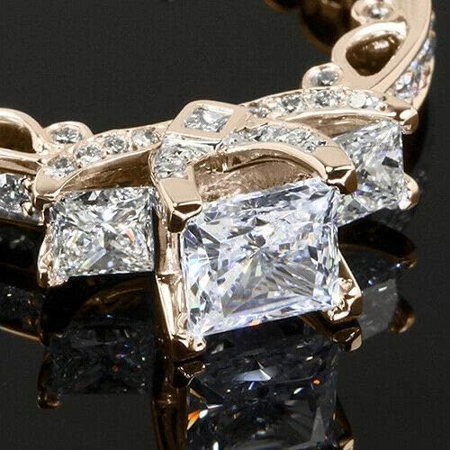 Радосен накит принцеза исече бел топаз 18к жолт златен прстен свадба жени фино накит sz 6-10