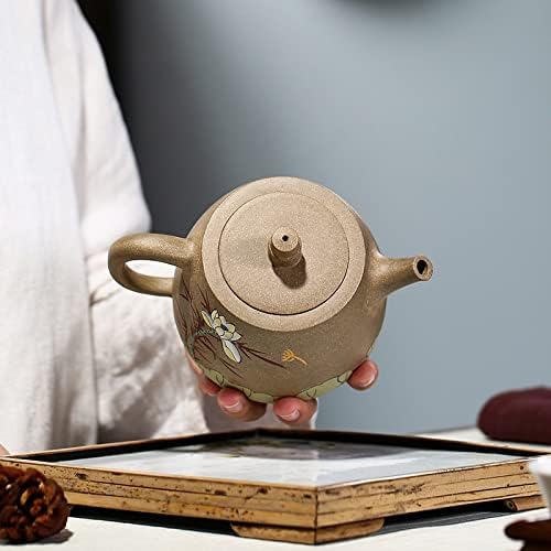 Фехун котел врежан лотос рима и хан дуо Зиша чајник рачно изработен тенџере кунг-фу-чај пурпурна глина за пиење за пиер