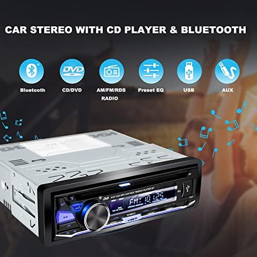 Alondy Single Din Car Stereo со CD/DVD плеер | Bluetooth | FM/AM/RDS радио | USB SD Aux аудио приемник