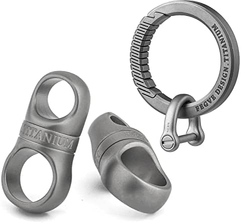 Tisur Titanium Round Round Carabiner Clip+Tisur вртливата клучеви на клучеви прстени