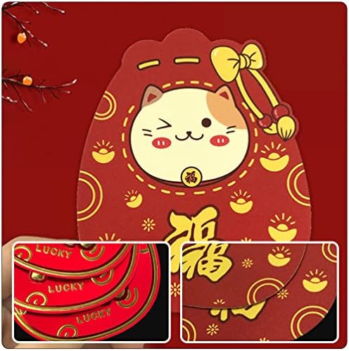 Абуфан Кинески Црвени Пликови 2023: 24 парчиња Коверти За Среќни Пари Цртани Модели Нова Година Хонг Бао Лунарна Кинеска Нова Година Среќа