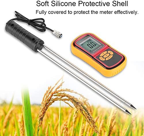 Мерач на влага дигитален мерач на влага, GM640 преносен тестер за влага LCD жито тестер на влага Мерач на температура за пченица ориз, грав од