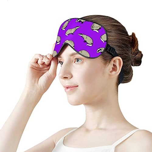 Симпатична јазода шема маска за спиење мека маска за очи за очи со прилагодлива лента за жени жени