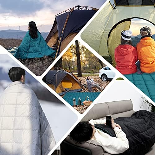 Lufeemga Ultralight Camping Campet 78 x 54 инчи топол водоотпорен памук со копчиња Патување ќебе зима погодна за канцелариски