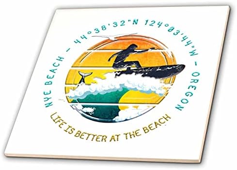 3дроуз Американски плажи-Nye Beach, Округот Линколн, орегон лето кул подарок-Плочки