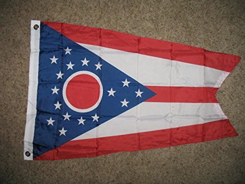 MWS Трговија на големо комбо многу 3x5 САД знаме и држава Охајо 2x3 стапки Супер полиестер најлон знаме на куќа Банер Громети Двоен