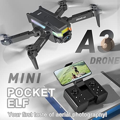 Drone BZDZMQM со двојна камера од 4K HD, далечински управувач квадкоптер преклопен мини дрон хеликоптерски играчки подароци за деца и возрасни,