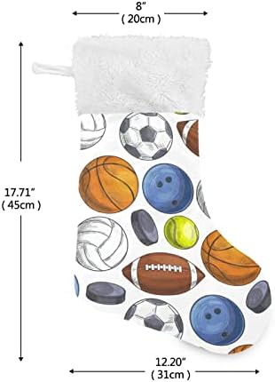 Xigua топка Божиќни чорапи бели плишани манжетни за порибување на подароци за украси за украси за забави