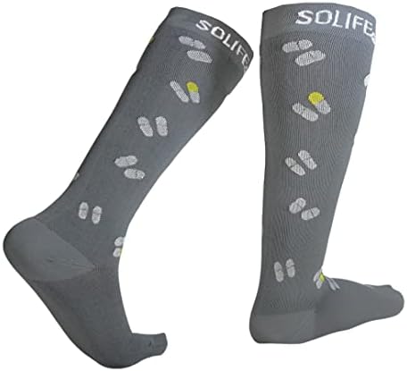 Солиф дипломирал чорапи за компресија на бакар за циркулација на жени и мажи 15-20 ммхг Најдобро за целодневно носење трчање или