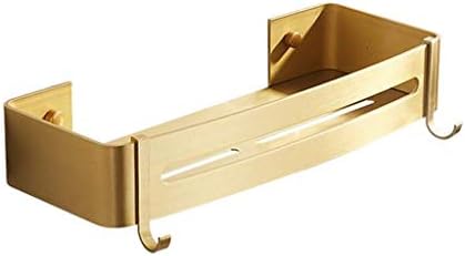 Uxzdx cujux агол полица wallид монтиран полица за бања четкана златна алуминиумска бања полица за туширање бања шампон држач за агол
