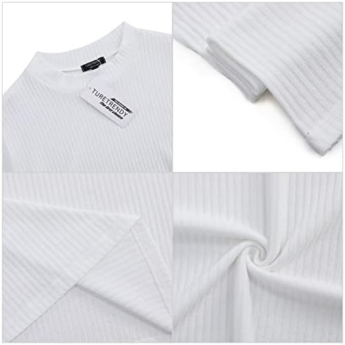 Turetrendy машки маички маици со маици со долги ракави плетени маички обични тенок вклопуваат основни врвови на кошулата