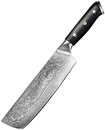 LMDO 9 парчиња кујнски ножеви поставува високи јаглерод јапонски VG10 DAMASCUS челик готвач Сантоку Клејвер леб за леб Нож G10 Рачка