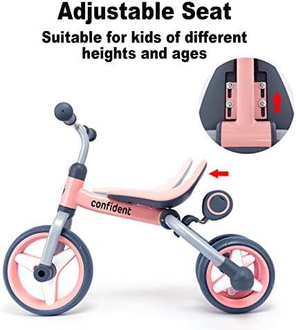 Xiapia 3 во 1 трицикл за мали деца на возраст од 2-5 години, преклопување на детски велосипед и велосипед за трицикли и белзи