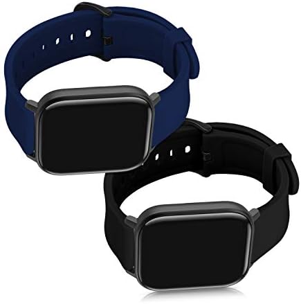 KWMobile Watch Lands компатибилни со Huami Amamfit GTS / GTS 2 / GTS 2E / GTS 3 - Сет на ленти од 2 замена силиконски опсег - црна